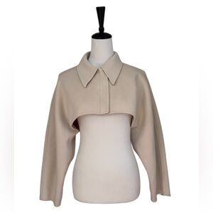 COS Cropped Wool Blend Jacket XS/S Beige Minimalist